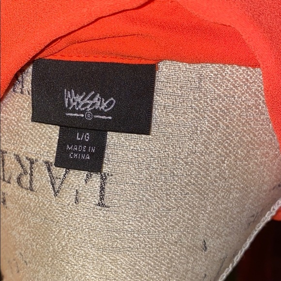 Mossimo Sleeveless long buttonup collared orange L - Picture 5 of 5